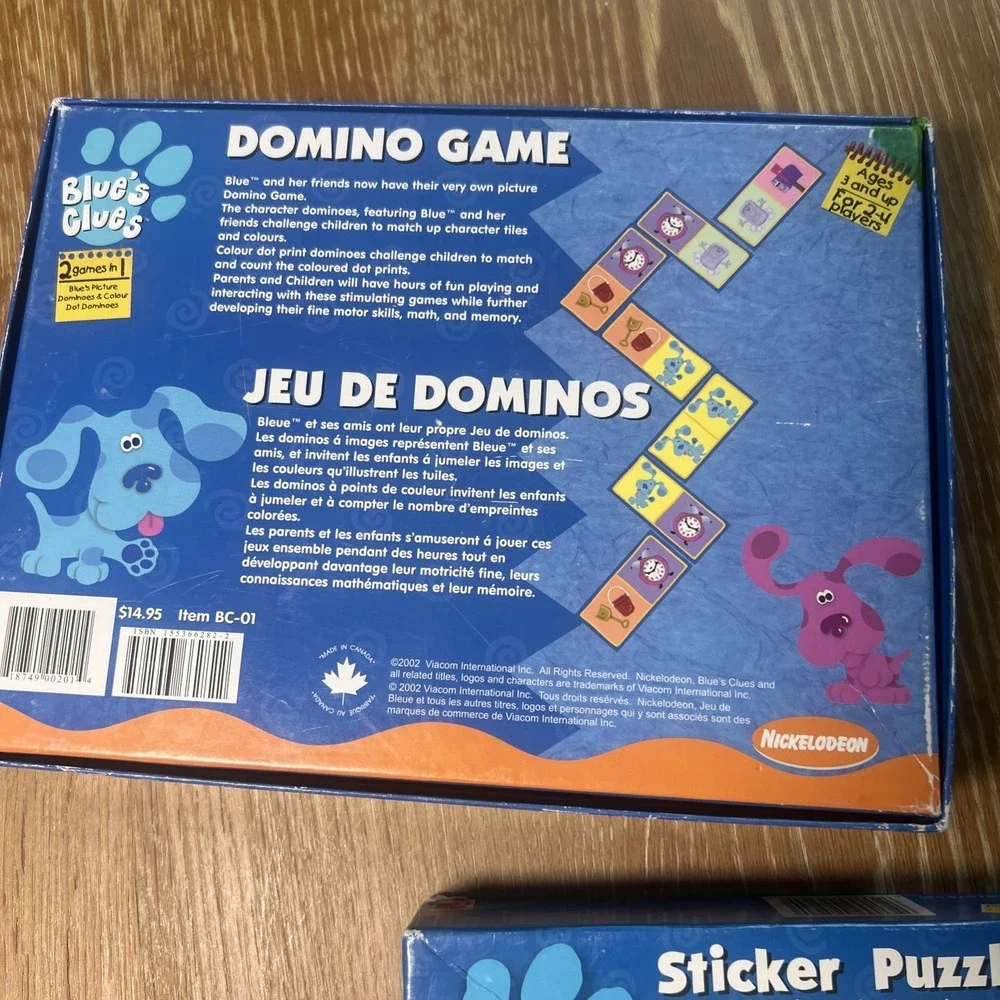 Vintage Blues Clues Lot Of 3 - 3D Puzzle, Domino Game, Puzzle